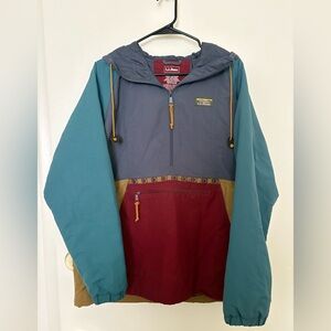 L.L. Bean Teal and Maroon Anorak Jacket